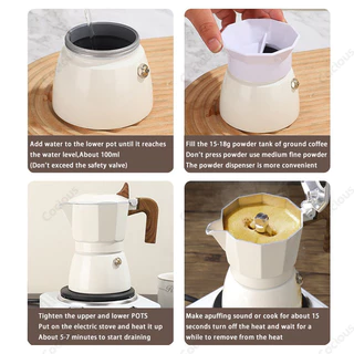 วาล์วคู่ Moka Pot หม้อกาแฟสกัดฝรั่งเศสอลูมิเนียมเครื่องชงกาแฟกลางแจ้ง Moka Pot Espresso Appliance 150ML