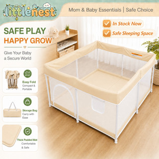 【Free Installation】Foldable Playpen For Baby Thicken Steel Waterproof Material Stowable Storag Bag