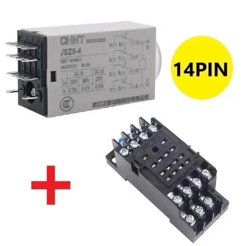 FZOriginal CHINT JSZ6-4 JSZ6-2 H3Y-4 H3Y-2 เปิดเวลา Delay รีเลย์ DC 24V AC 220V 1S 5S 10S 60S รีเลย์