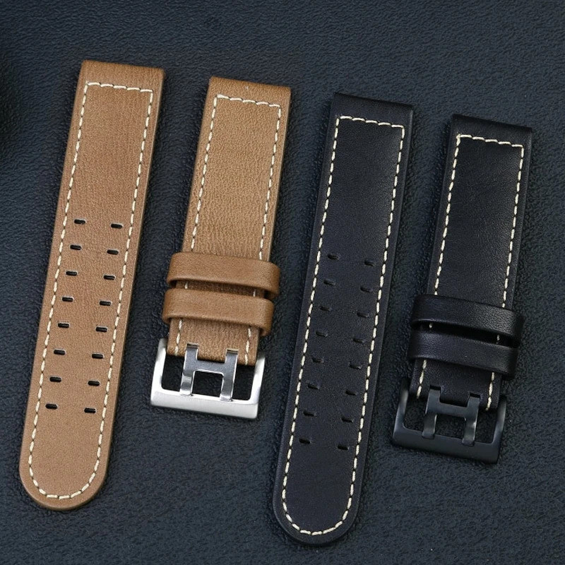 Genuine Leather jazz Watch strap For Hamilton Khaki aviation H77616533 H70615733 field Men's WatchBa
