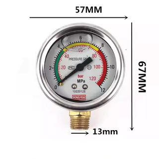 เกจวัดแรงดัน ปั้มพ่นยาสามสูบ 60 บาร์ /100 บาร์ /120 บาร์ pressure gauge ปั๊มพ่นยาสามสูบ เกลียวนอก1/4