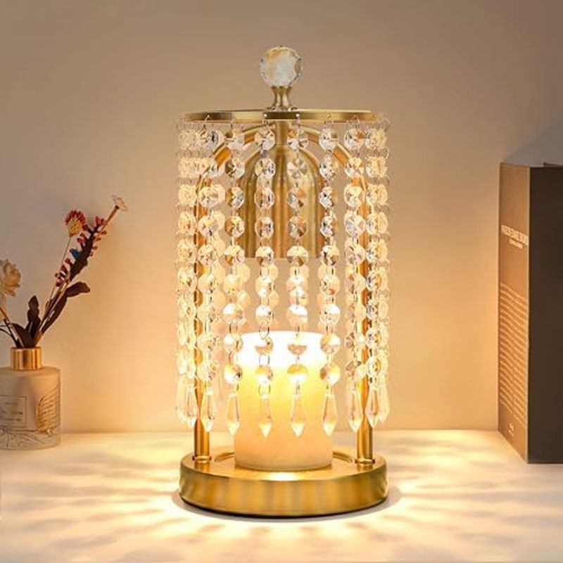 Candle Warmer Lamp with Timer and Dimmer - Electric Candle Warmer ,Crystal Candle Lamp for Bedroom D