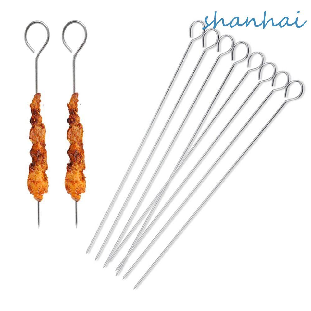 SHANHAI 20 ชิ้นสแตนเลสบาร์บีคิว Skewers, Kabob Skewers แหวน Roast Goose เข็ม, ทนทาน 20/25/30 ซม. Reu
