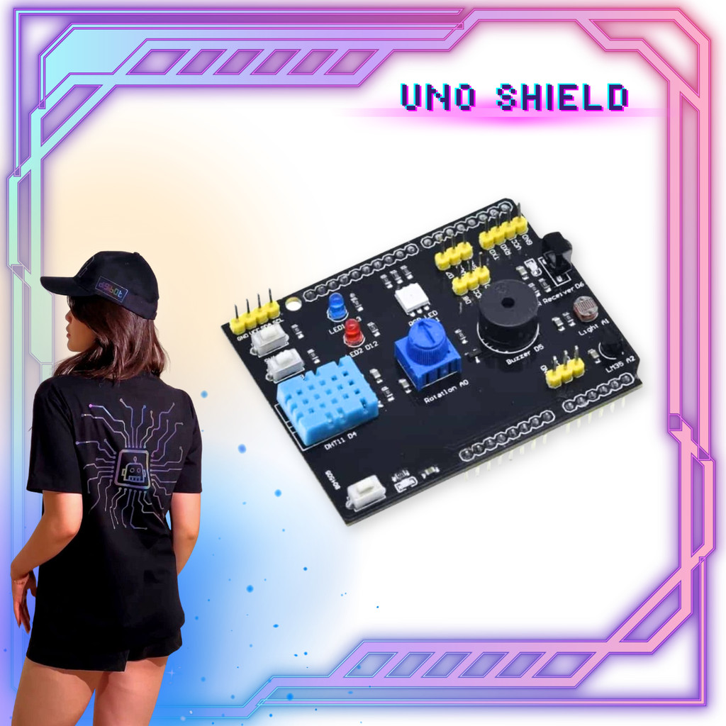 Arduino Uno Shield - 9 in 1 - โมดูลเซนเซอร์ - Digibot Official