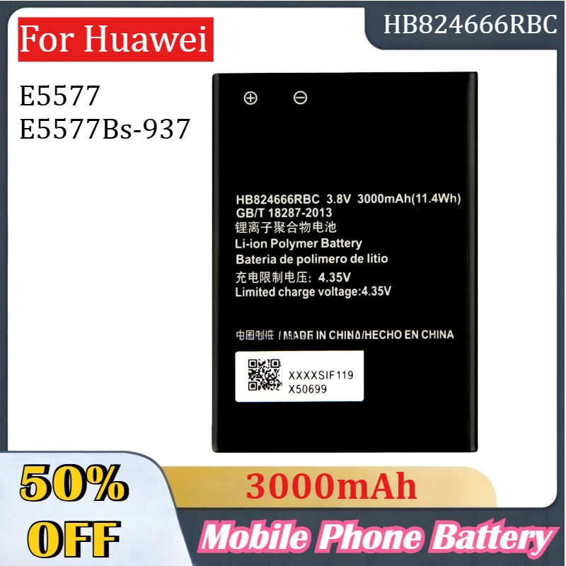 HB824666RBC 3000mAh 3.8V แบตเตอรี่คุณภาพสูงสําหรับ Huawei E5577 E5577Bs-937 เปลี่ยนอุปกรณ์เสริมโทรศั
