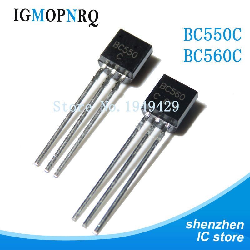 50 ชิ้น BC550C + BC560C ทุก 25 ชิ้น BC550 BC560 TO92 ทรานซิสเตอร์ DIP-3 45V 0.1A ถึง 92 ใหม่