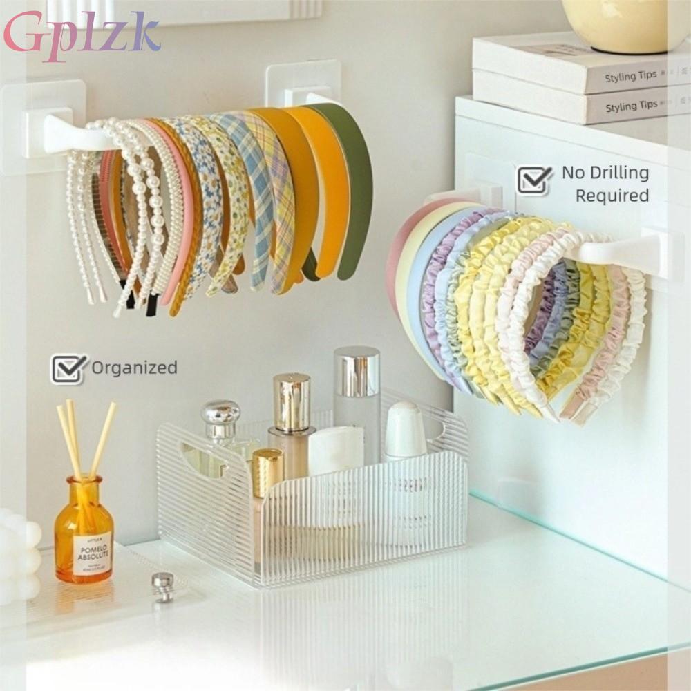GPLZK Hair Band Storage Self, Multifunctional Wall Mounted Scrunchies แถบคาดศีรษะชั้นเก็บ,ไม่มีหมัดคลิปผม Hoop Storage อุปกรณ์เสริมผม Organizer