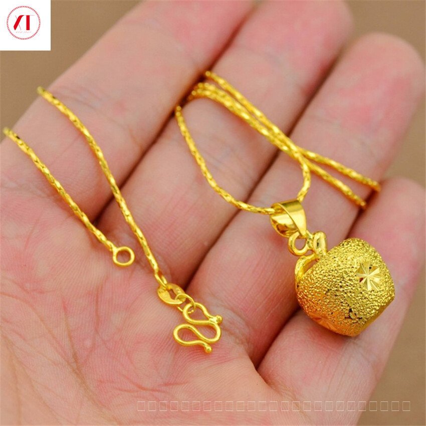 Jewellery Korea 24k Apple Pendant Necklace Gold Plated Woman Christmas Gift