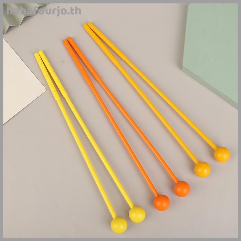 HAH 2 ชิ้นเคาะกลอง Stis Mallets Drumstis ผู้ใหญ่เด็ก Sti Mallet พลาสติกเครื่องดนตรีของเล่นเด็ก TH
