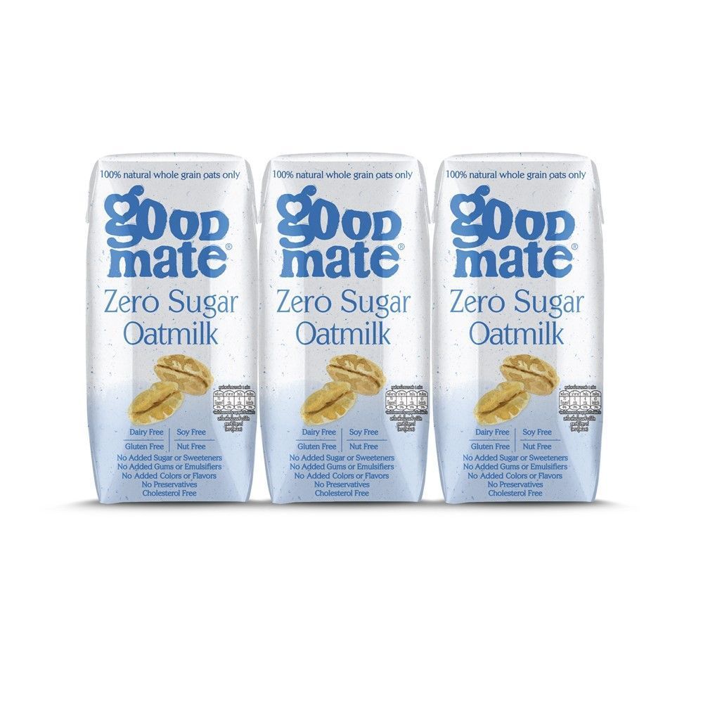 [สินค้าส่งด่วน] กู๊ดเมทน้ำนมข้าวโอ๊ตซีโร่ชูการ์ 180มล.X3 GOODMATE ZERO SUGAR OAT MILK 180 ML.X3