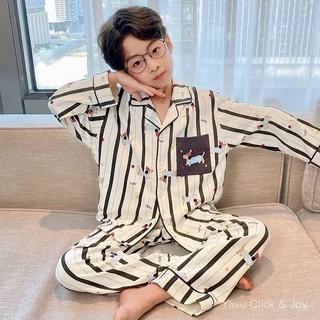 110-170CM ชุดนอนแยกชิ้นเด็กโทรุ่นใหญ่ ลายการ์ตูนน่ารัก เนื้อผ้าเบานิ่ม ไม่คัน เหมือนใส่ผ้าไหม ใส่ในบ้านหรือห้องแอร์ก็สบาย เหมาะกับส่วนสูง