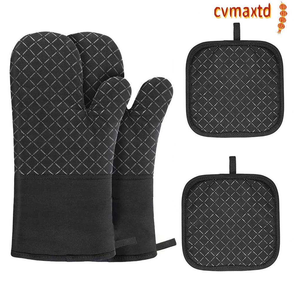 ถุงมือเตาอบ ICVMAX, ถุงมืออบกันลื่นป้องกันการกระเด็น, ถุงมือฉนวนกันความร้อนผ้าฝ้ายทนความร้อน Bakeware