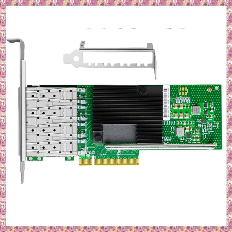 [VCPR] X710-DA4 PCIe X8 LAN Ethernet Card 10 Gigabit Quad Port NIC + อะแดปเตอร์เครือข่ายไฟเบอร์สําหร