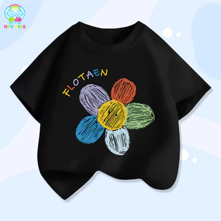 【ส่งจากกรุงเทพฯ】NFV KIDS เสื้อยืดแขนสั้นเด็ก🌸ใส่สบาย ลายดอกไม้การ์ตูนน่ารัก ระบายอากาศ ทรงหลวม ซึบซับเหงื่อ YG187