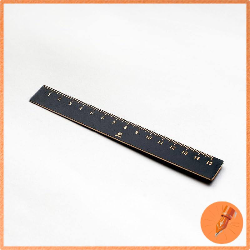 Brass ruler Ystudio 15cm ruler Brushed black YS-STAT-11
