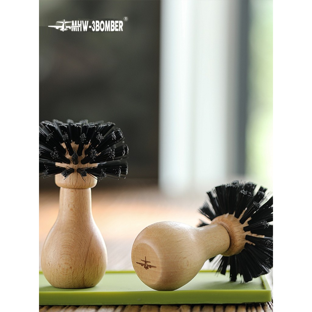 MHW-3BOMBER Bomber Powder Bowl แปรงทําความสะอาดเครื่องชงกาแฟ Handle ไม้เนื้อแข็งแปรงทําความสะอาดเครื