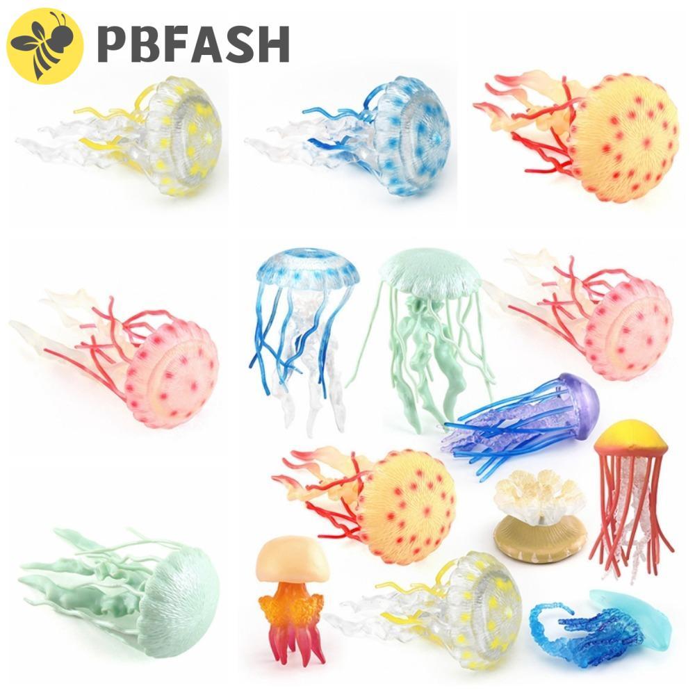 PBFASH Ocean ตุ๊กตาสัตว์,เหมือนจริงหลากสีแมงกะพรุนปลาดาวดอกไม้ทะเล, Sea Life ตุ๊กตาพลาสติก Solid Mar
