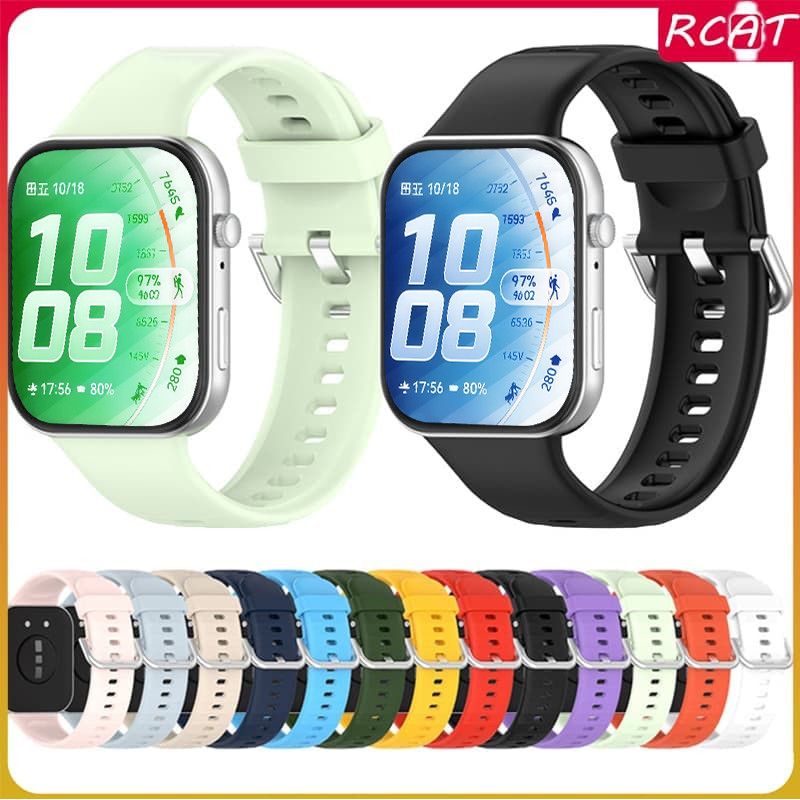 สายรัดซิลิโคนแบบสปอร์ตสำหรับนาฬิกาHuawei Watch Fit 5 4 3/5 4 Pro นาฬิกาสมาร์ทวอทช์เปลี่ยนอุปกรณ์เสริมได้แถบยางนุ่มสำหรับ