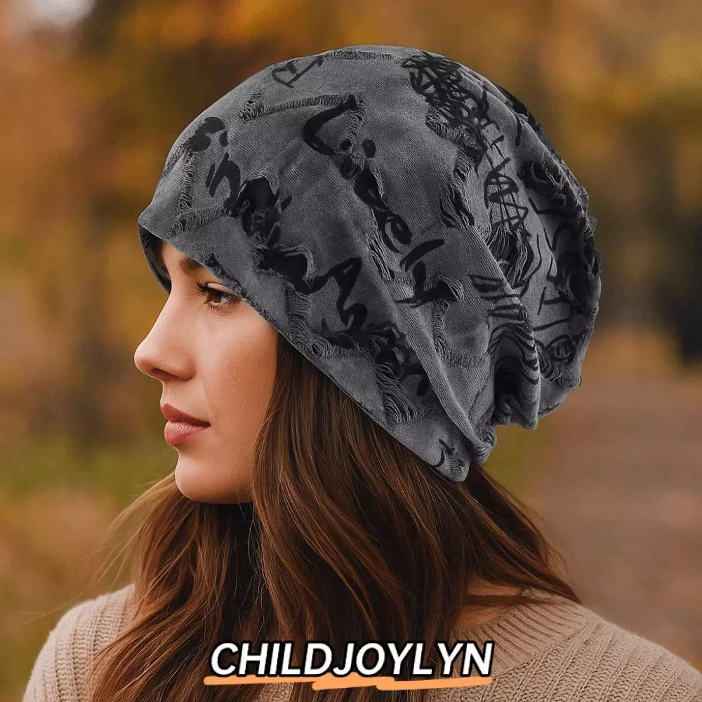 CHILDJOYLYN หมวกพิมพ์ลายตัวอักษร หมวกวินเทจสไตล์ Wasteland หมวกใบเล็กสำหรับสวมใส่ง่าย ในสไตล์ฮิปฮอปและเสื้อ.streetwear