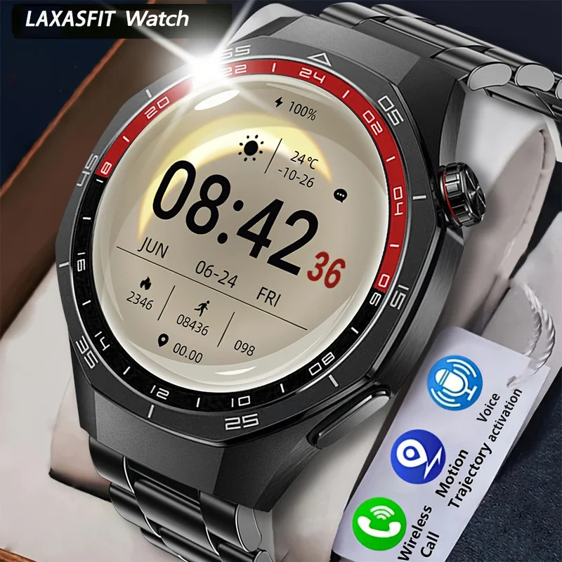 LAXASFIT 2026 ใหม่สมาร์ทวอท์ชบลูทูธโทรฟิตเนสติดตามเพลง Playback Health Monitor Smartwatch สําหรับผู้