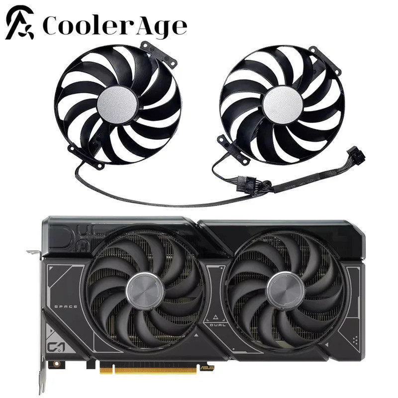 สําหรับ ASUS RTX 4070 12GB DUAL OC พัดลมการ์ดวิดีโอ 95 มม. RTX4070 พัดลมเปลี่ยนการ์ดกราฟิก