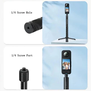 ใหม่ 2026 1.2mอลูมิเนียมอัลลอยด์ใหม่ที่มองไม่เห็น Selfie Stick สำหรับ GoPro OMSO DJI insta360x3/x4/x5ที่จับยึดแบบหมุนได้