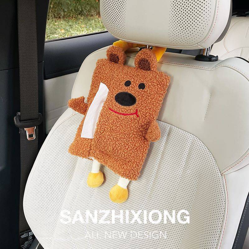 Cute Cartoon Car Tissue Bag Creative Car Hanging Tissue Bag Car Tissue Box Car Tissue Buggy Bag wivx