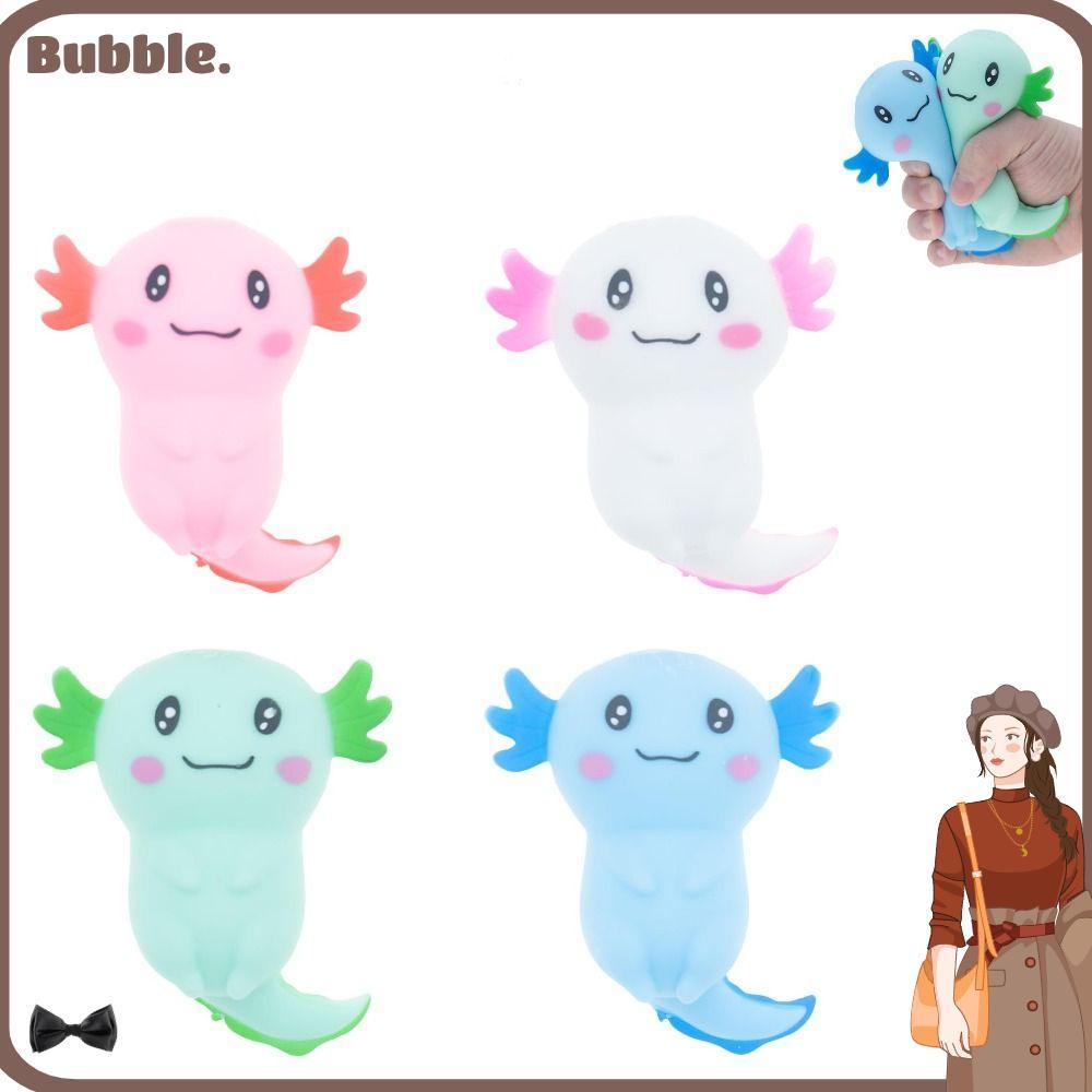 BUBBLE Squishy Stress Glitter, Sugar Filled รูปร่างน่ารัก Axolotl Squishy ของเล่น, น่ารัก Soothing T
