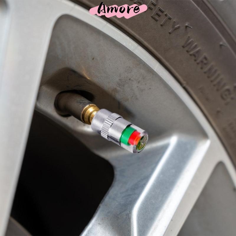 Amore Compact Universal Tyre Pressure Monitor Cap Fit Most Valves Types On Cars Bikes