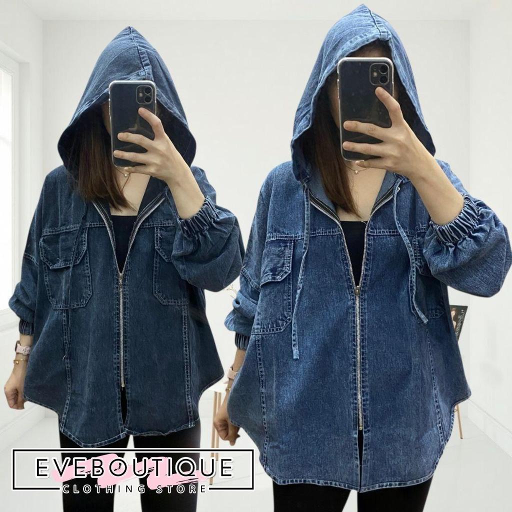 Eveboutique True Denim Hoodie JUMBO Jolene Jacket