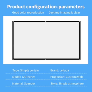 [จัดส่งรวดเร็ว] 16: 9 Projector Screen 4K 60/80/100/120 นิ้วจอแสดงผล HD แบบพกพาโฮมเธียเตอร์สำนักงานหน้าจอการฉายกลางแจ้ง