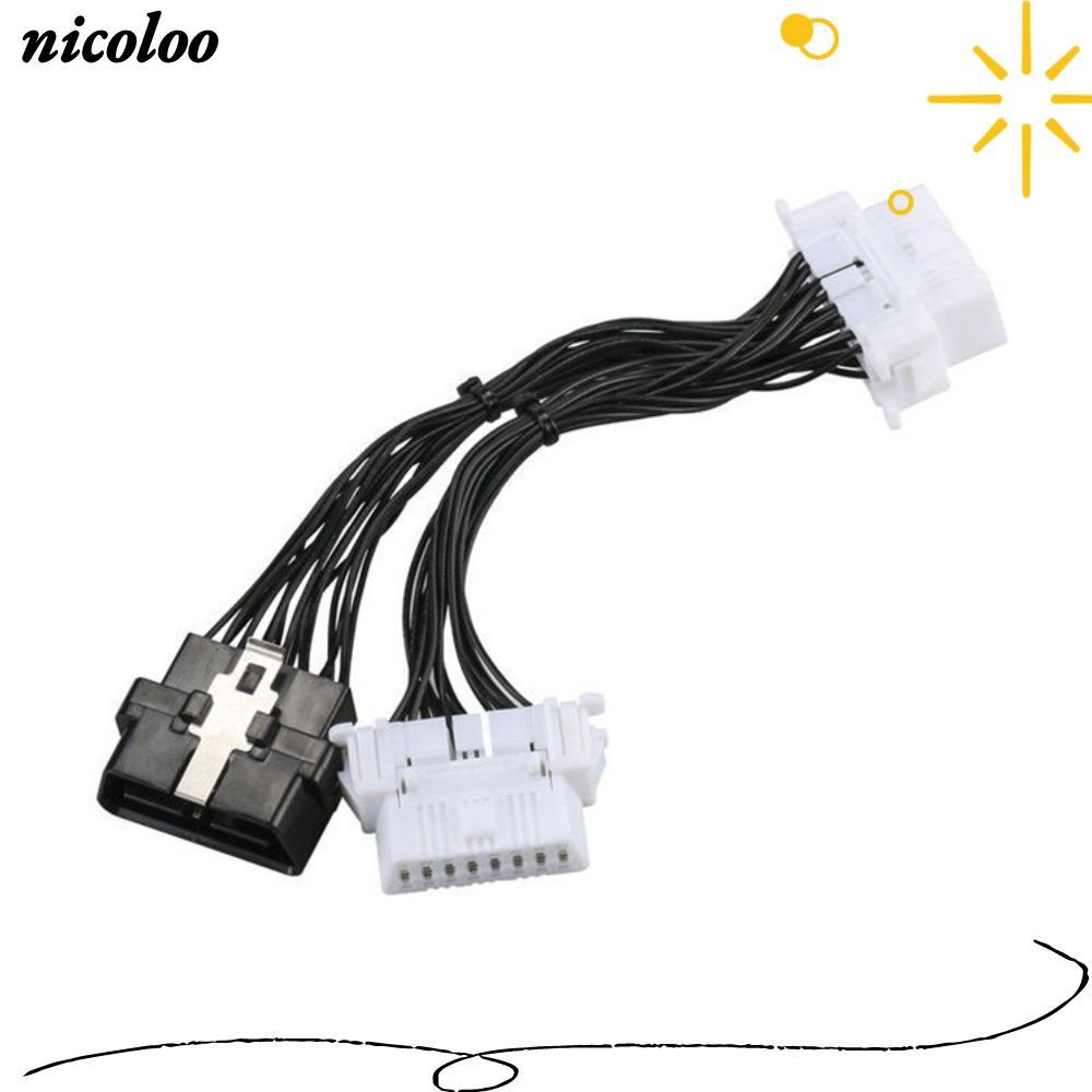 NICOLOO รถ OBD2 สายต่อแยก, OBD2 OBD ชายหนึ่งถึงสองสายต่อ, การส่งผ่านความเร็วสูงที่เสถียร 2 พอร์ตหญิง