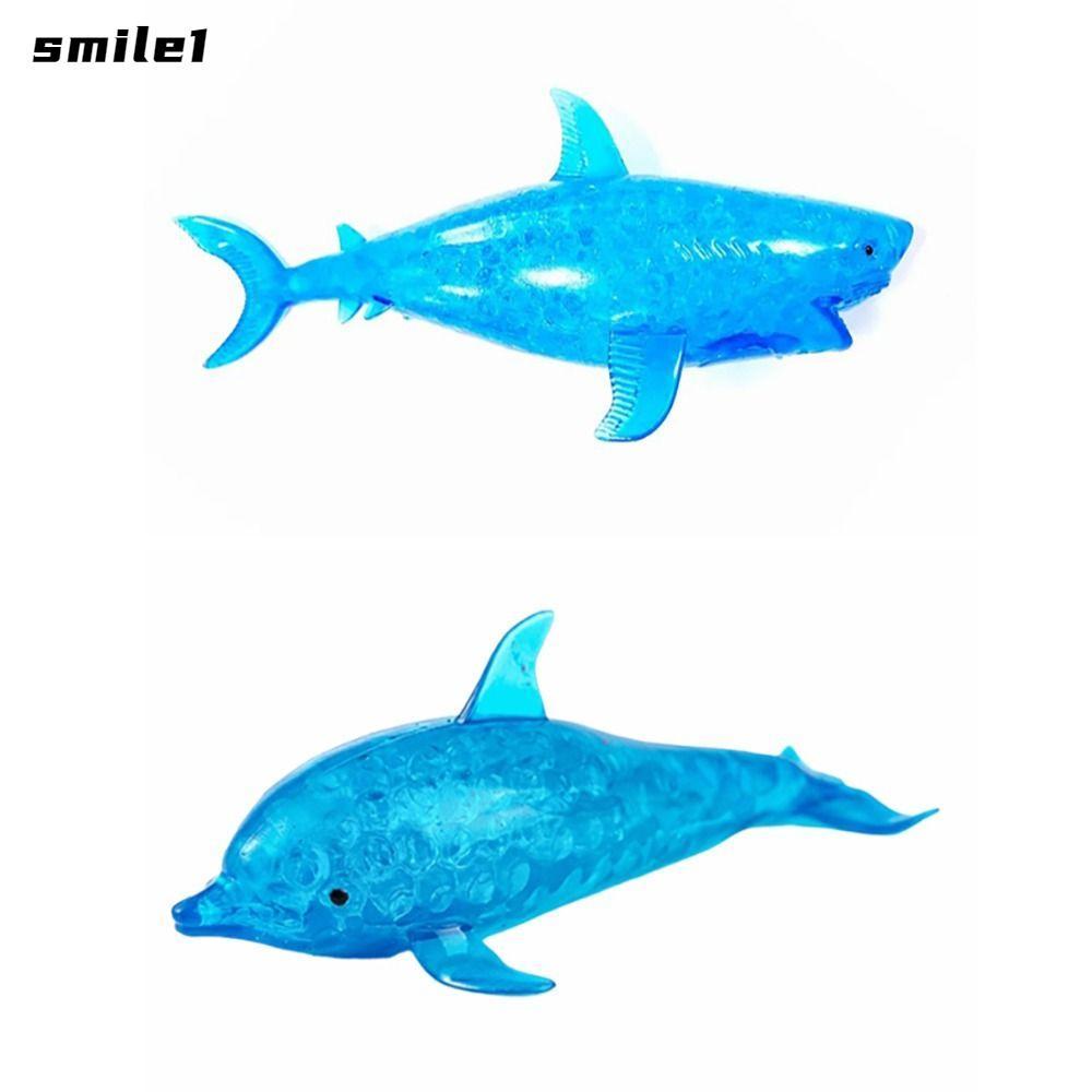 SMILE Shark Stress Balls, Soft Stretch Dolphin Squeeze Ball, ทนทาน TPR Blue Sea สัตว์บีบของเล่นผู้ให