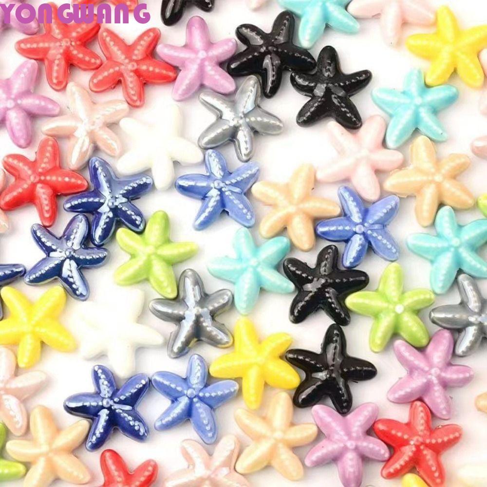 YONGWANG66HR 10pcs ปลาดาวลูกปัด, Handmade Craft เซรามิคเซรามิค Spacer ลูกปัดหลวม, DIY อุปกรณ์เสริมสร