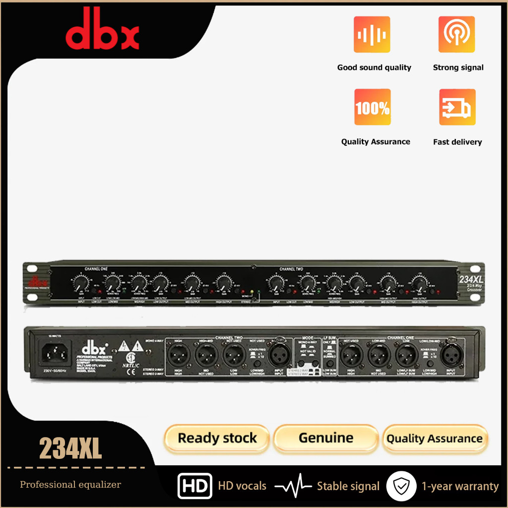 DBX 234XL XL Crossover, 50 60Hz Mono 4-Way Sound Equalizer สําหรับการแสดงบนเวทีกลางแจ้ง