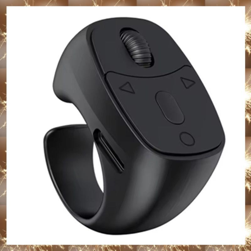 (YZ N)BT 5.3 เมาส์รีโมทคอนโทรลสําหรับสมาร์ทโฟนเมาส์แหวนสีดํา