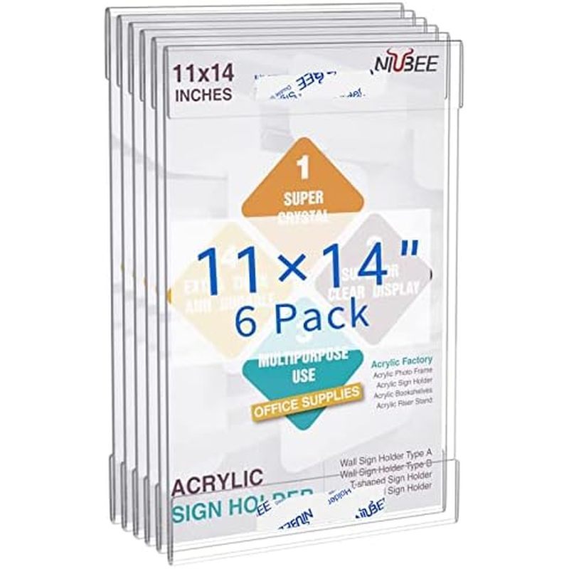 Double Sided Adhesive Tape, Wall Sign Memo Document Menu Holder for Office, Home, Store, Restaurant-