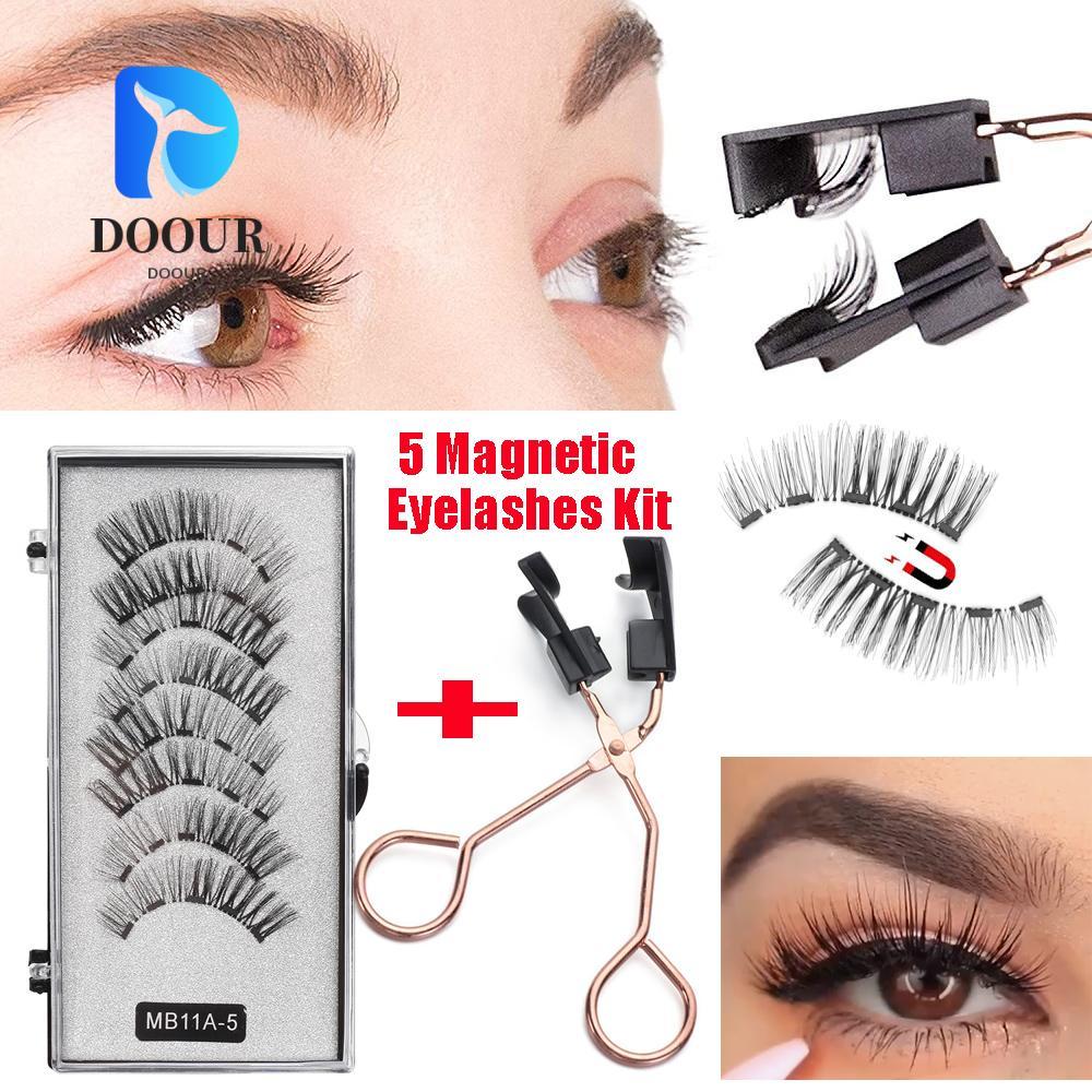 DOOUR Magnetic Eyelashes Fashion Handmade นํากลับมาใช้ใหม่ได้ได้อย่างง่ายดายทาไม่มีกาวต้องการขนตา