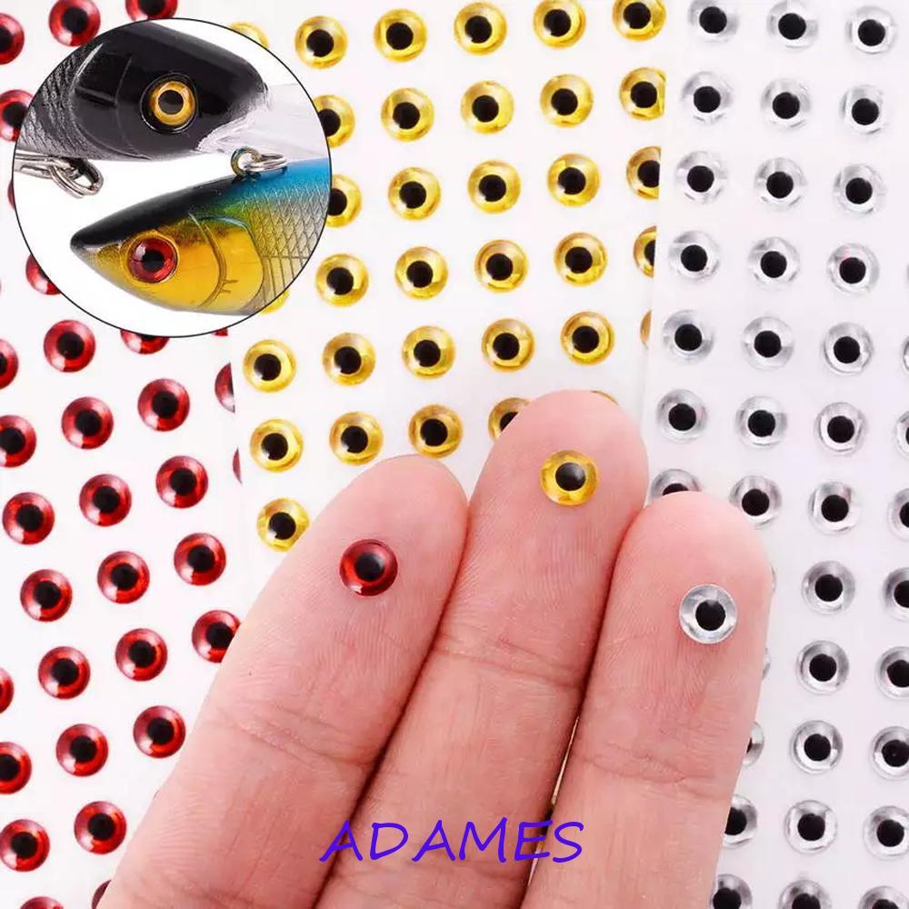 ADAMES Fishing Lure Eyes จําลอง Eyeball Fishing Tackle 100 ชิ้น/ล็อตตกปลาสติกเกอร์ 3/4 มม.5 มม.6 มม.DIY ตา