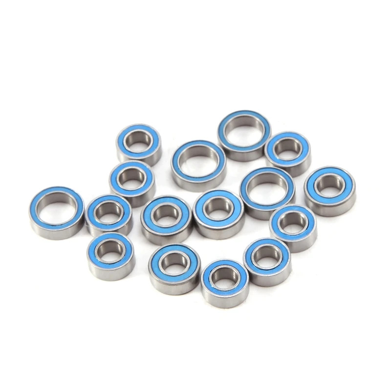 16PCS ยางปิดผนึก Ball Bearing Kit สําหรับ Tamiya TT02 TT-02 TT02D TT-02D 1/10 RC รถอัพเกรดอะไหล่อุปก