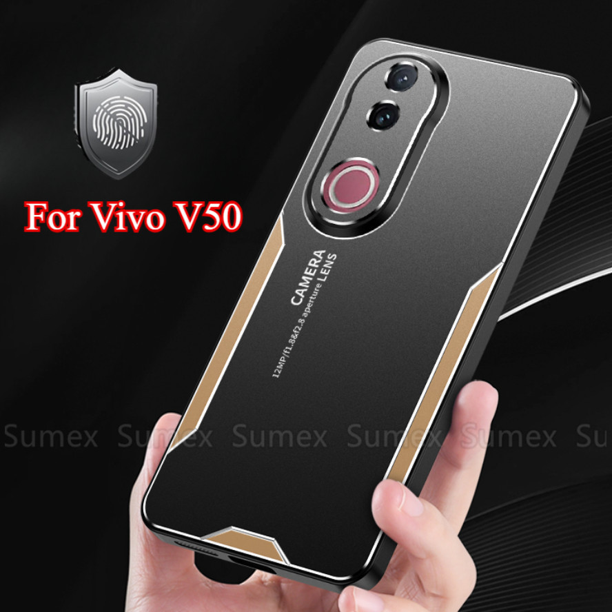 โลหะ Hard เคสโทรศัพท์สําหรับ Vivo V50 5G V2427 2025 เลนส์กล้องป้องกันปลอกกันกระแทก VivoV50 Vevo V 50