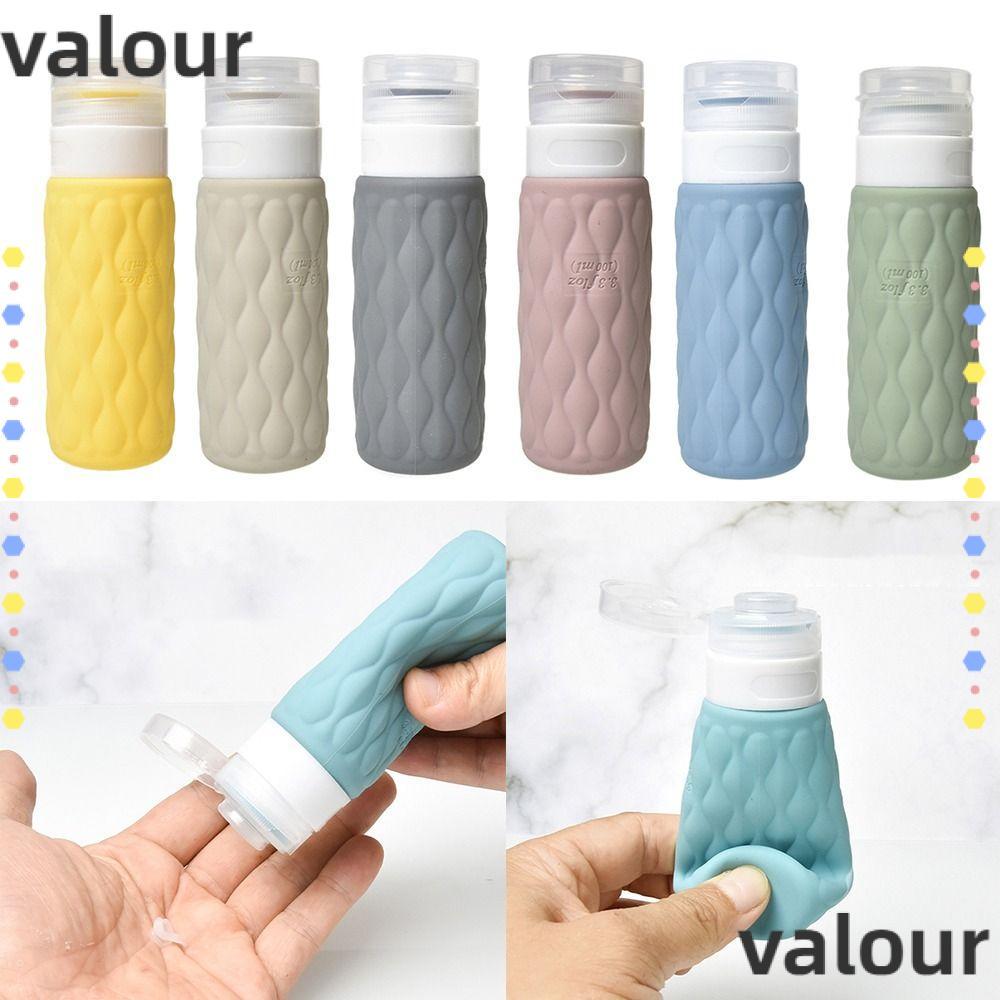 VALOUR ขวดรีฟิลซิลิโคน, ภาชนะโลชั่นเปล่าแบบบีบ, แบบพกพา 90ML ความจุขนาดใหญ่แชมพู Sub-Botling Travel