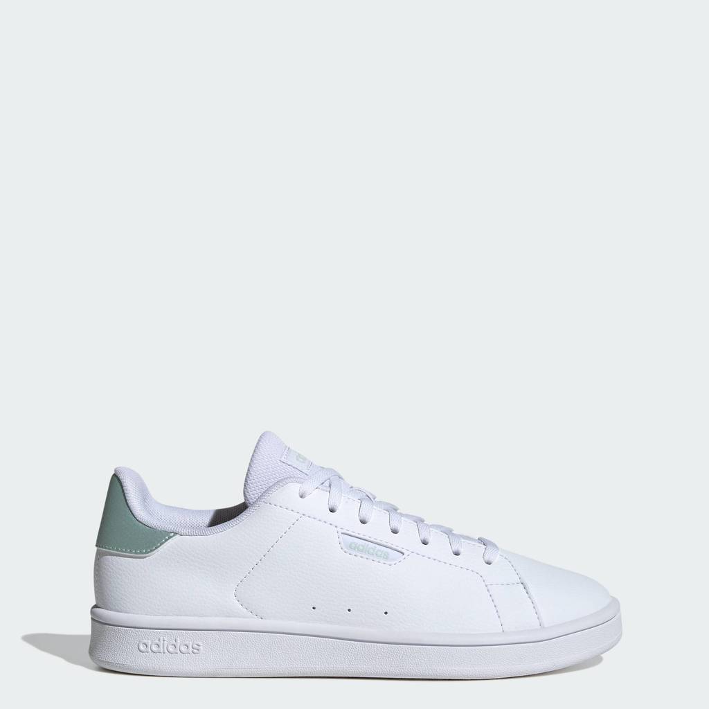 Adidas Urban Court รองเท้าผ้าใบแฟชั่นผู้ชาย หนังสังเคราะห์ เชือกผูก สีดำ/ขาว