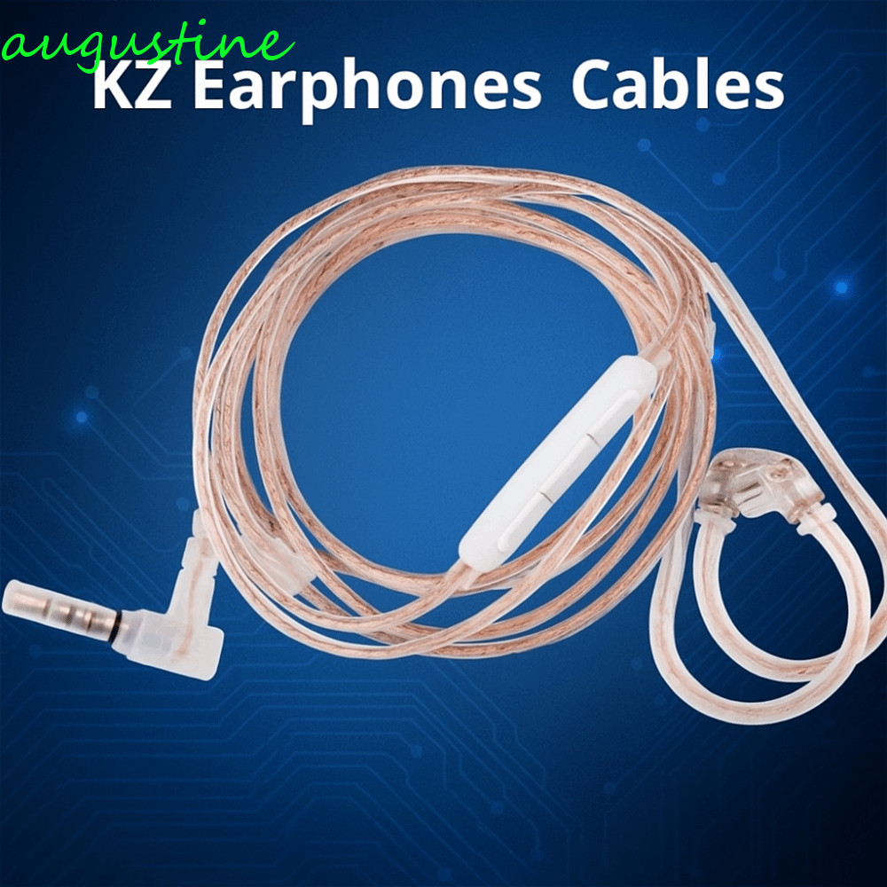 AUGUSTINE KZ สายหูฟัง, 2PIN อัพเกรดสายหูฟัง KZ, Original High-Purity พร้อมไมโครโฟน 3.5 มม.สายหูฟังอุ