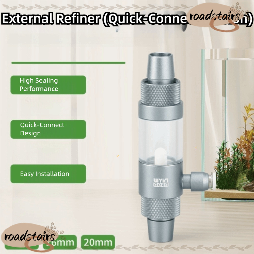 ROADSTAIRS CO2 เครื่องพ่นยาภายนอก, การใส่อย่างรวดเร็ว Observable Aquarium CO2 Diffuser, ถังปลา CO2 อ