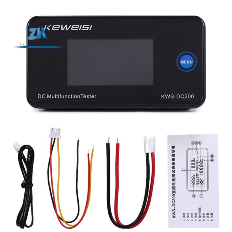 KEWEISI DC 0-200V โวลต์มิเตอร์แอมป์มิเตอร์ KWS Power Meter LED Digital DC Wattmeter มิเตอร์ไฟฟ้า,10A