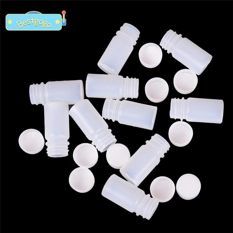 [Bestgogo-t] 10X 10ml ขวดรีเอเจนต์พลาสติกยาตัวอย่าง Vials ผู้ถือของเหลวเครื่องมือที่มีประโยชน์