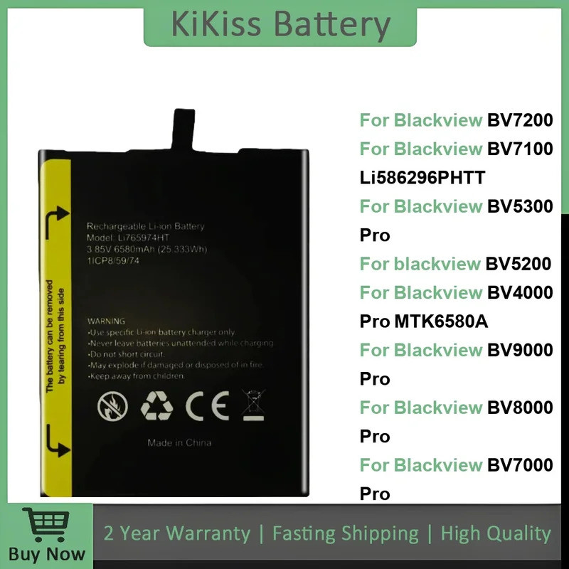 แบตเตอรี่สําหรับ Blackview BV7200 BV7100 Li586296PHTT BV5300 Pro BV5200 BV4000 Pro BV9000/BV8000/BV7