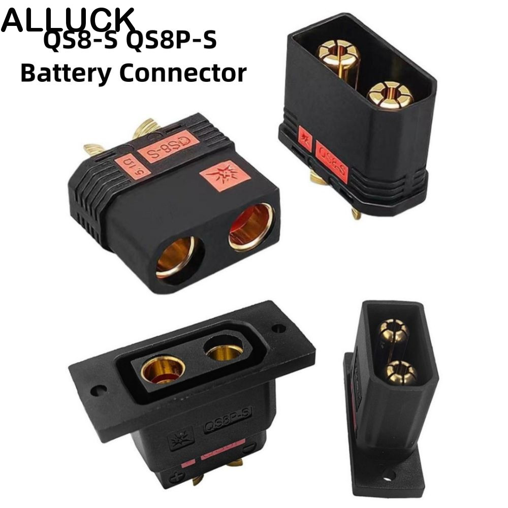 ALLUCK QS8-S Connector, Gold Plated High Current ปลั๊กแบตเตอรี่ QS8P-S, สีดํา Anti Spark QS8-S MF ปล