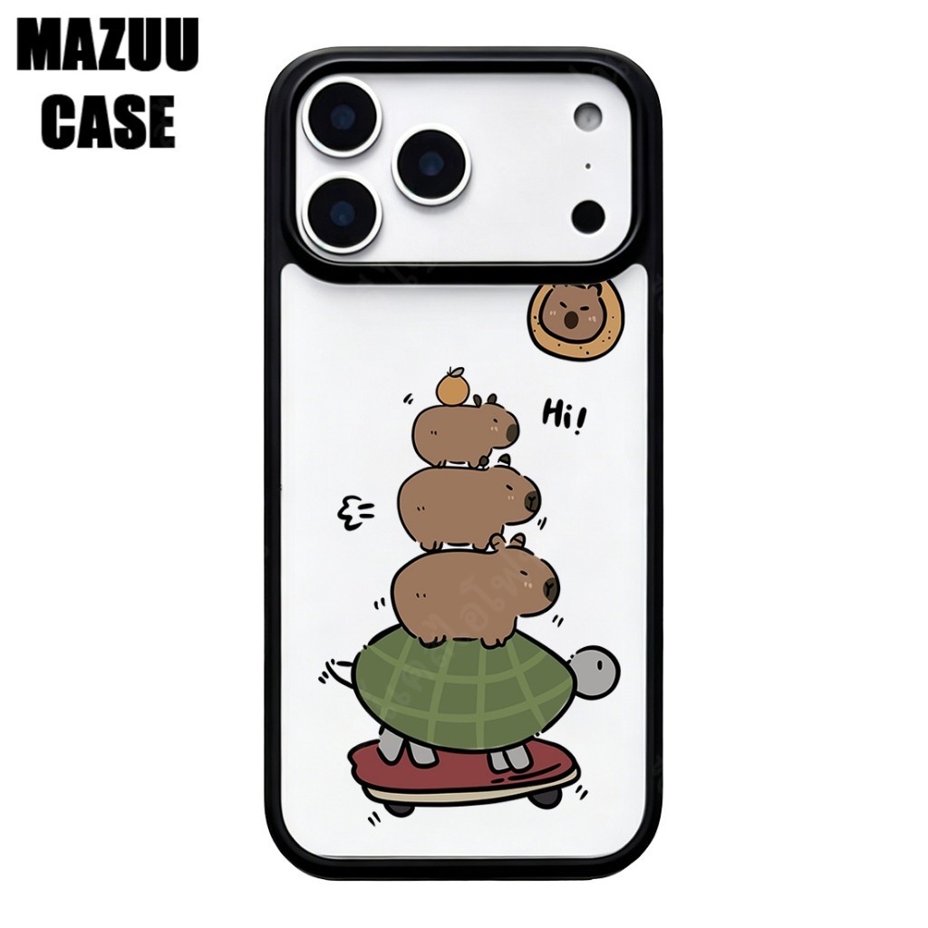 เคสไอโฟน TPU ขอบดำ หลังแข็งใส กันกระแทก ลายคอลลาจการ์ตูนสไตล์ฮิปฮอป สำหรับ iPhone 17 16 15 14 13 12 11 Pro Max Plus